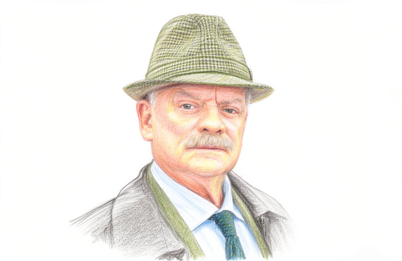 Drawn portrait of David Jason