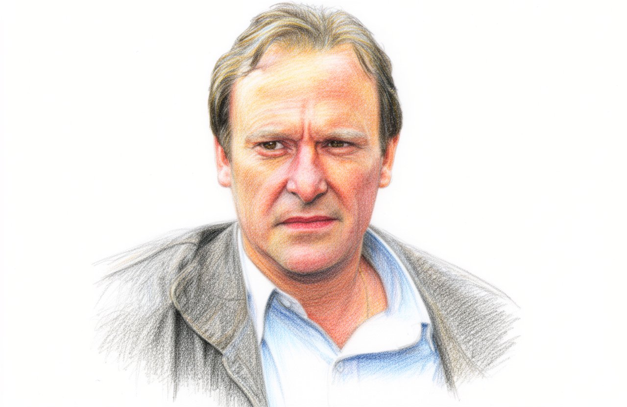 Drawn portrait of Dennis Waterman