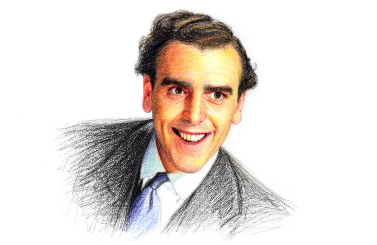 Drawn portrait of George Cole