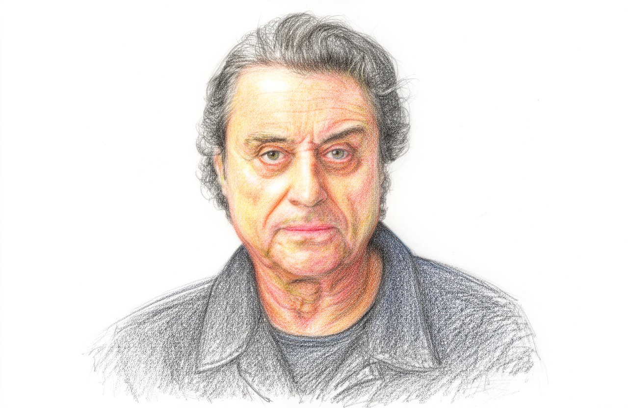 Drawn portrait of Ian McShane