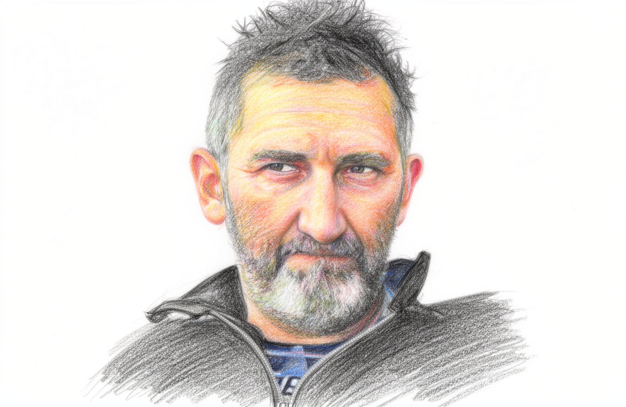 Drawn portrait of Jimmy Nail