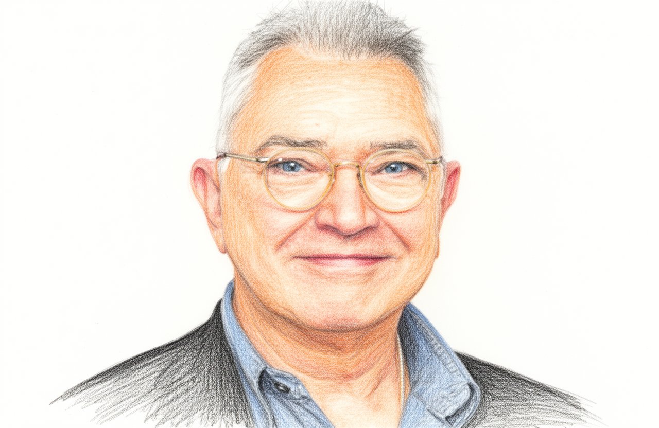 Drawn portrait of Martin Shaw