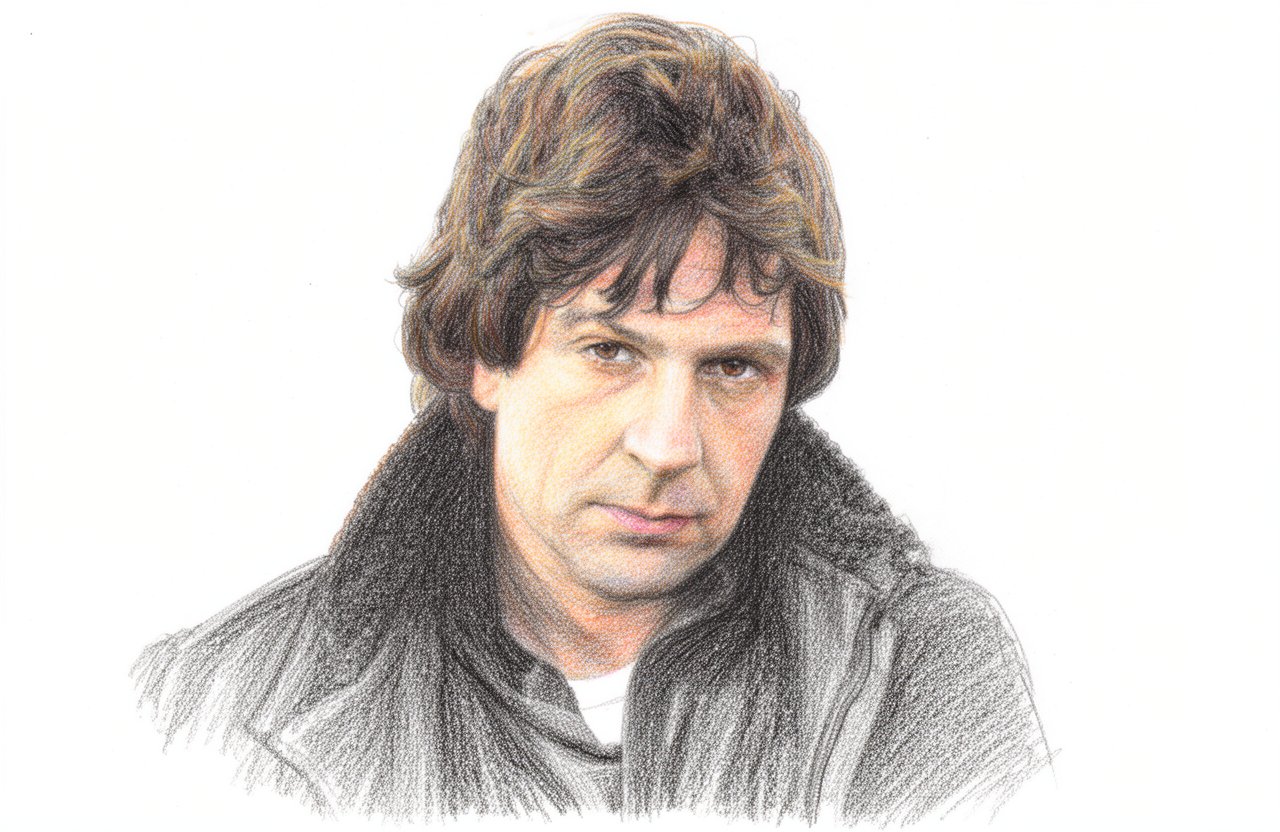 Drawn portrait of Michael Brandon