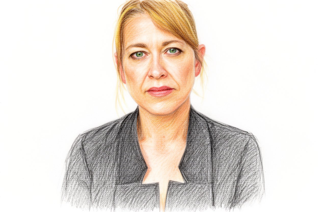 Drawn portrait of Nicola Walker