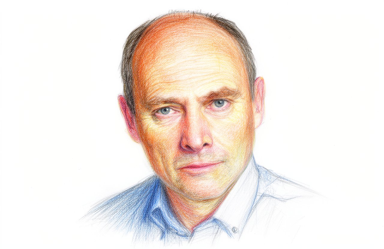 Drawn portrait of Patrick Malahide
