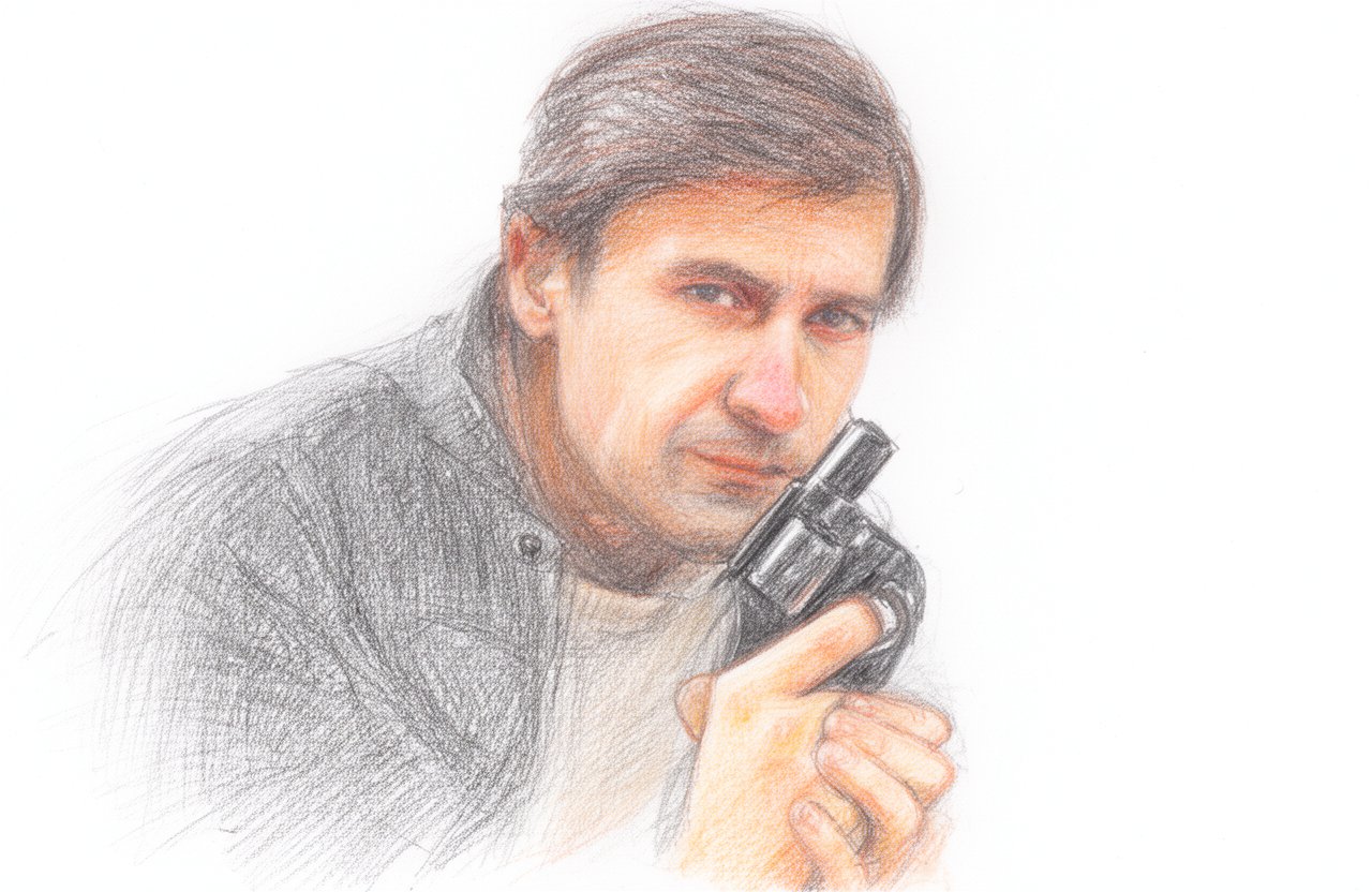 Drawn portrait of Ray Lonnen
