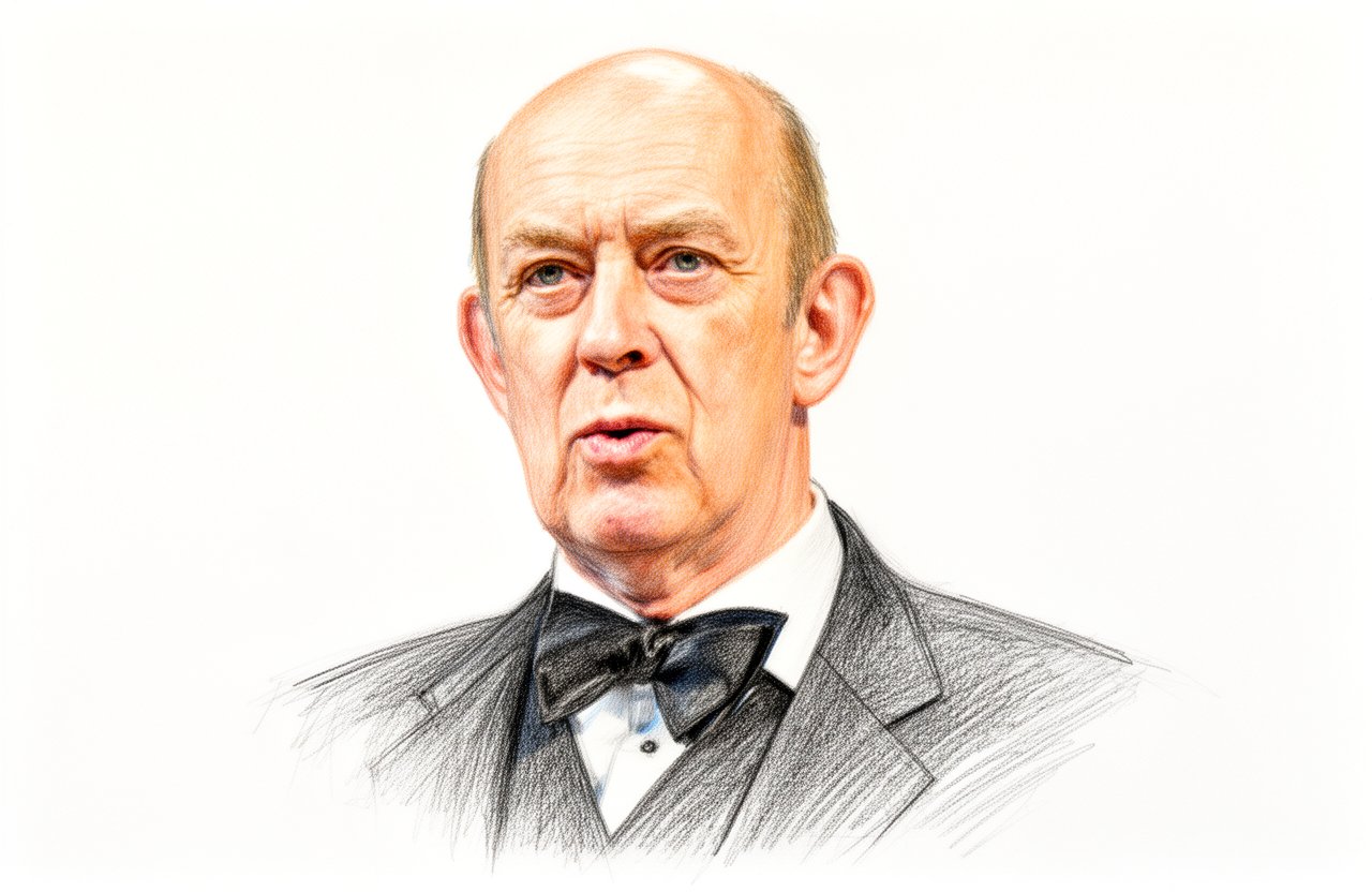 Drawn portrait of Roy Marsden