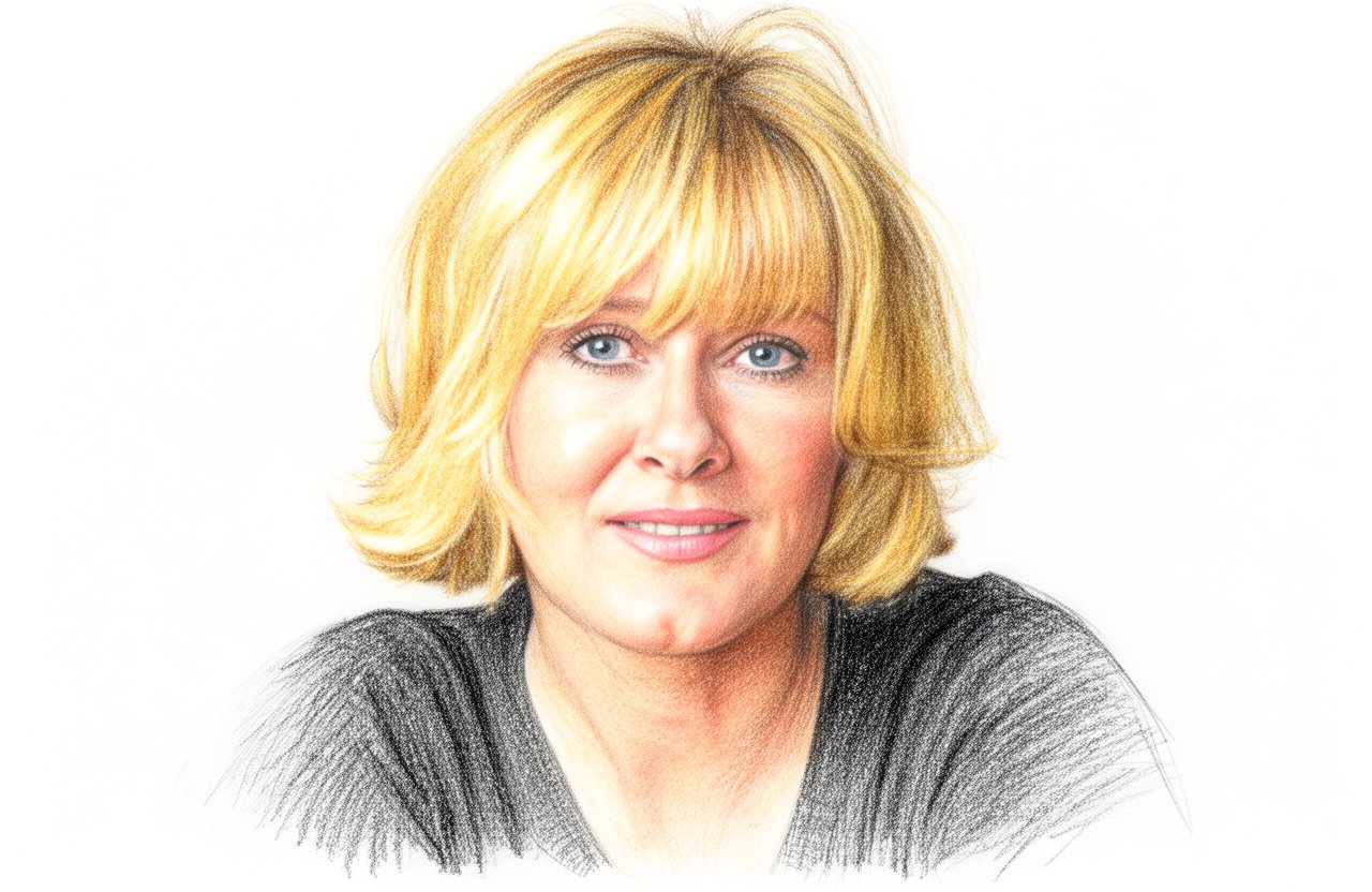 Drawn portrait of Sarah Lancashire