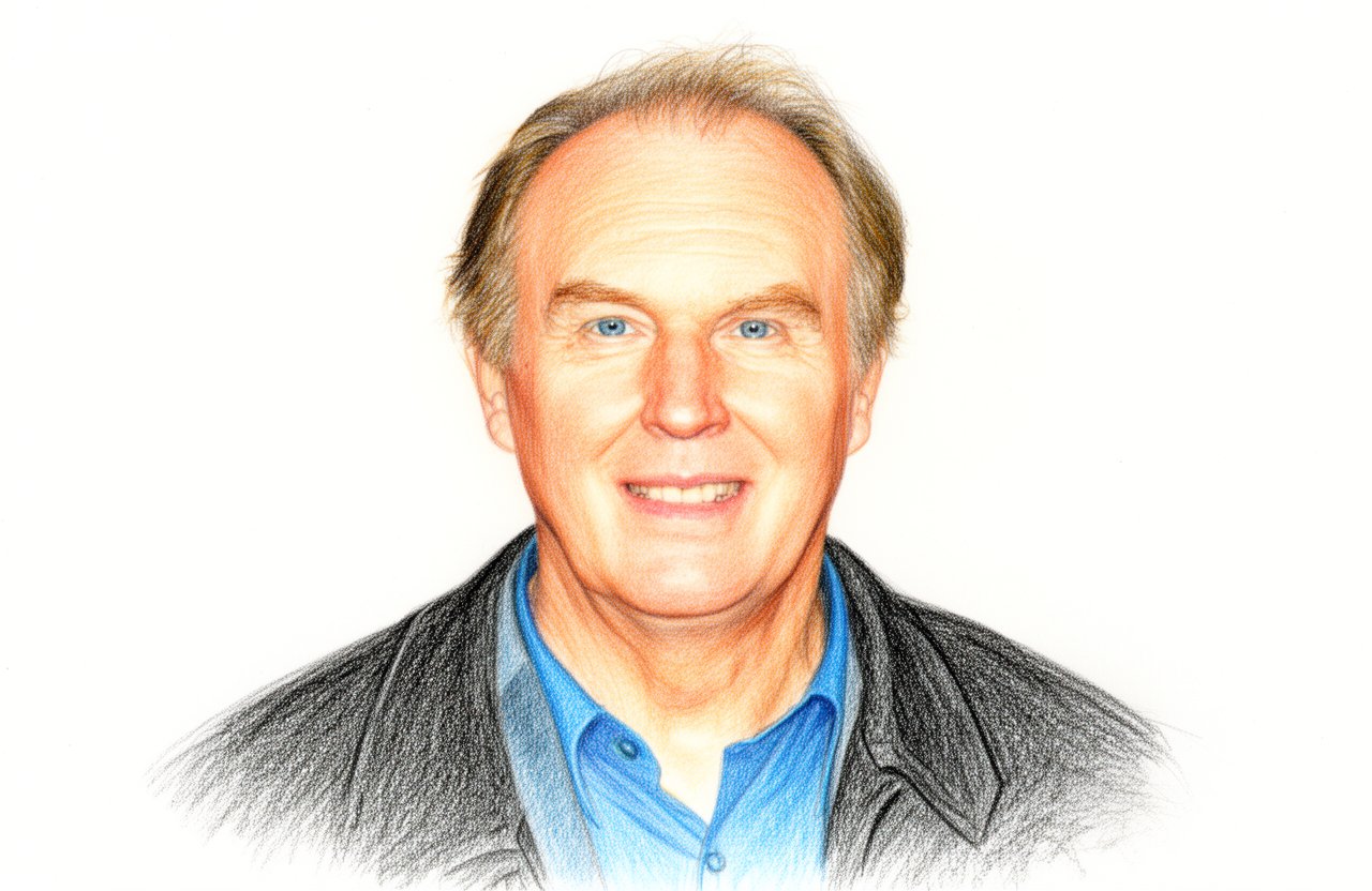 Drawn portrait of Tim Pigott Smith