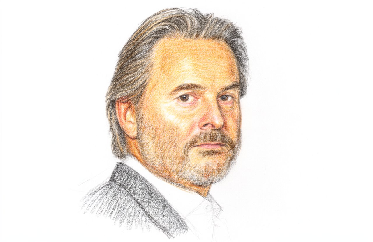 Drawn portrait of Trevor Eve