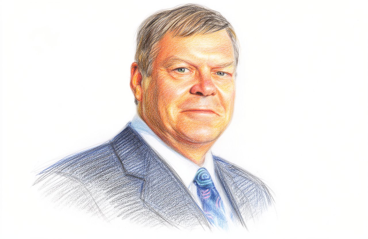 Drawn portrait of Warren Clarke