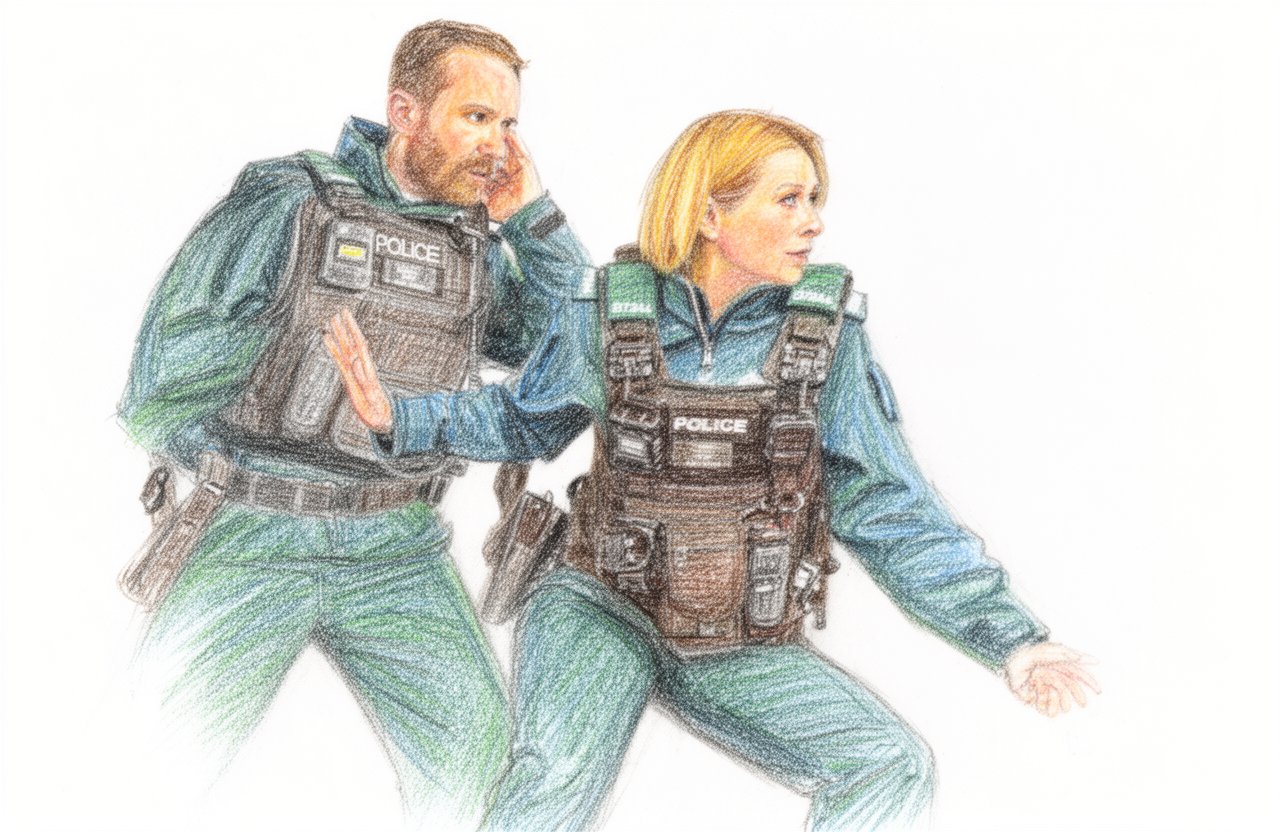 Drawn artwork for Blue Lights
